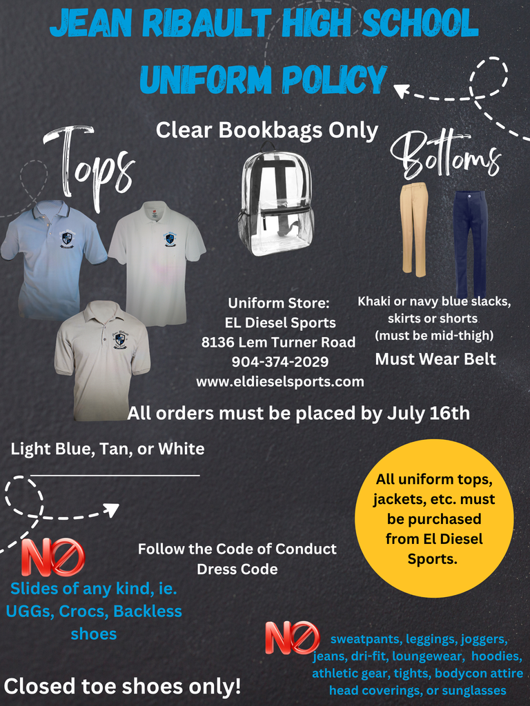 Jean Ribault High School: Uniform Policy Flyer