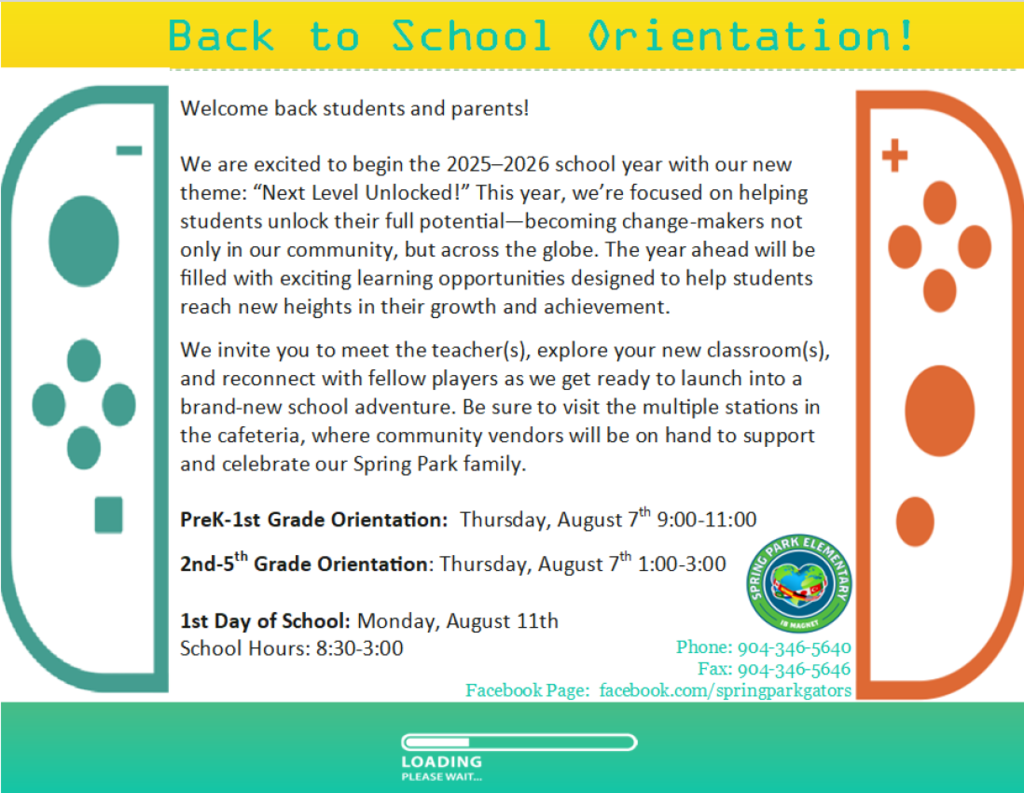 'Meet-The-Teacher/Orientation' flyer