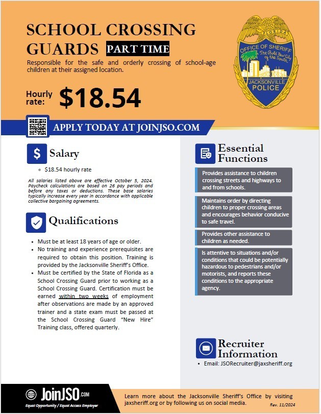 School Crossing Guard Job Posting