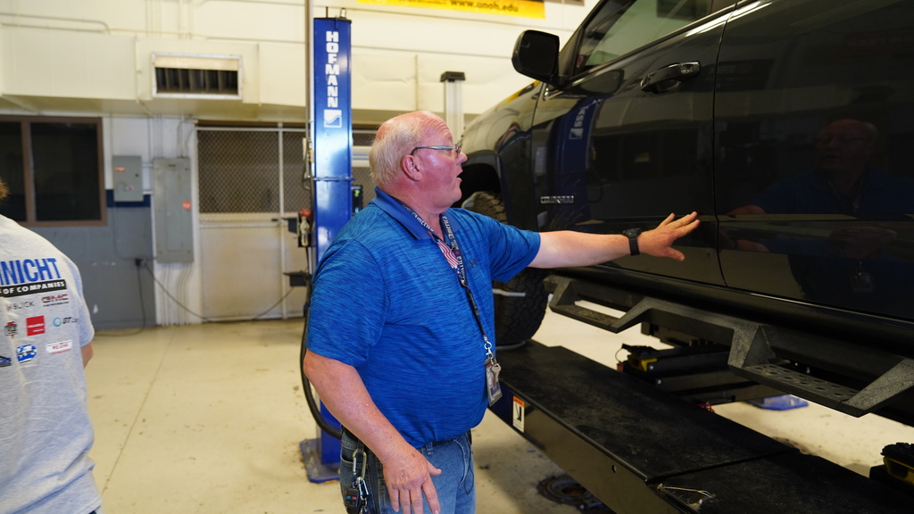 Cory Jeffords working in auto shop
