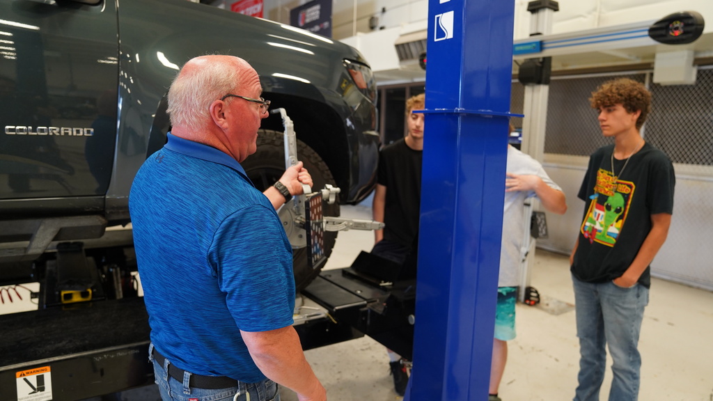Cory Jeffords working in auto shop