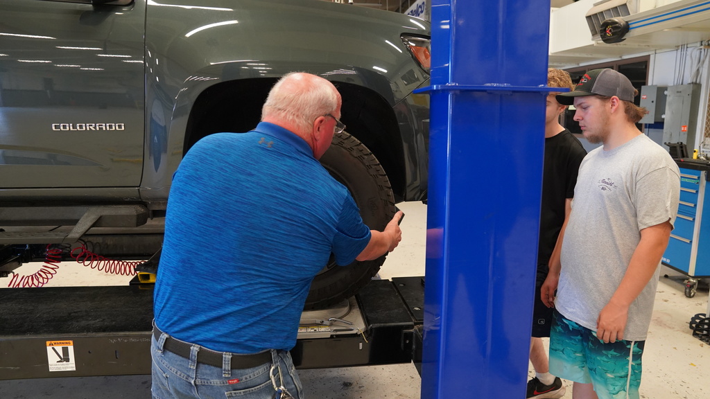Cory Jeffords working in auto shop