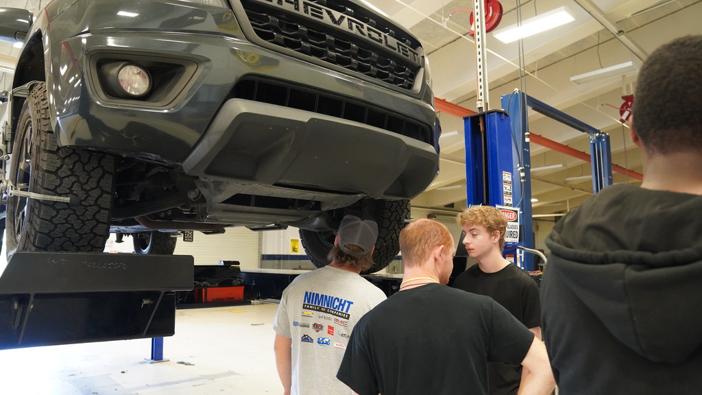 Cory Jeffords working in auto shop