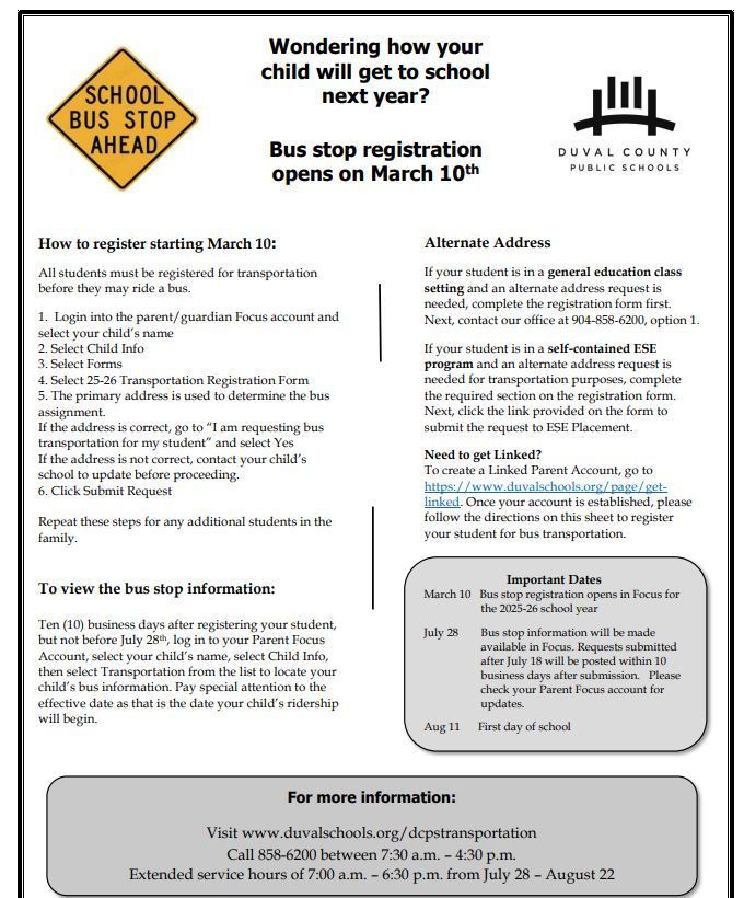 Bus Registation Directions