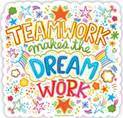 Teamwork Makes the Dream Work with stars and rainbows