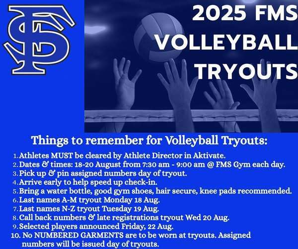 Volleyball Tryout Info