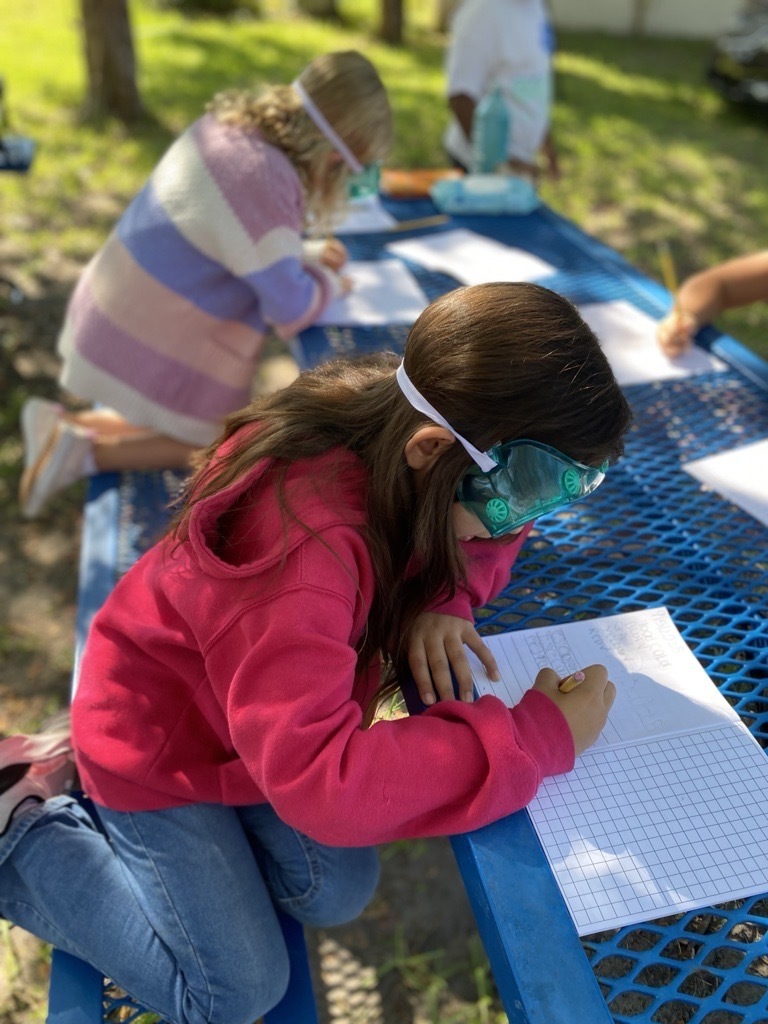 2nd grade at picnic table 