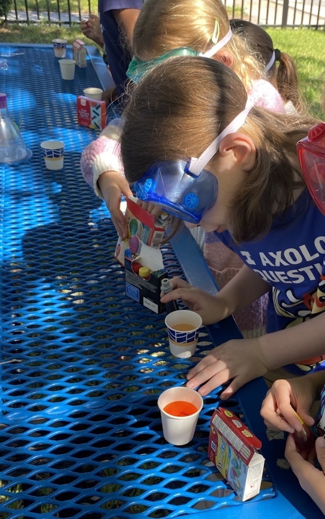 2nd grade at picnic table 