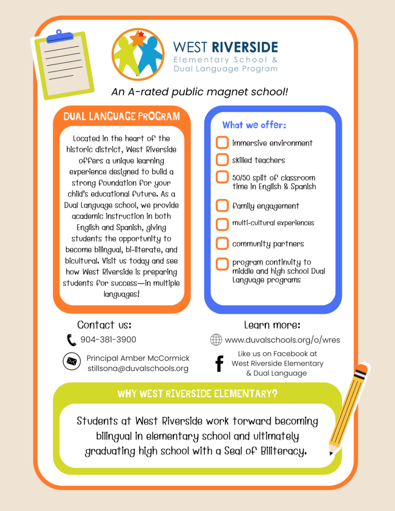 West Riverside Elementary Informational Flyer