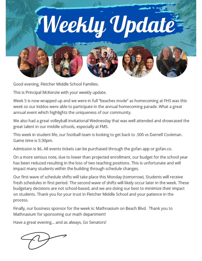 FMS Weekly Update 