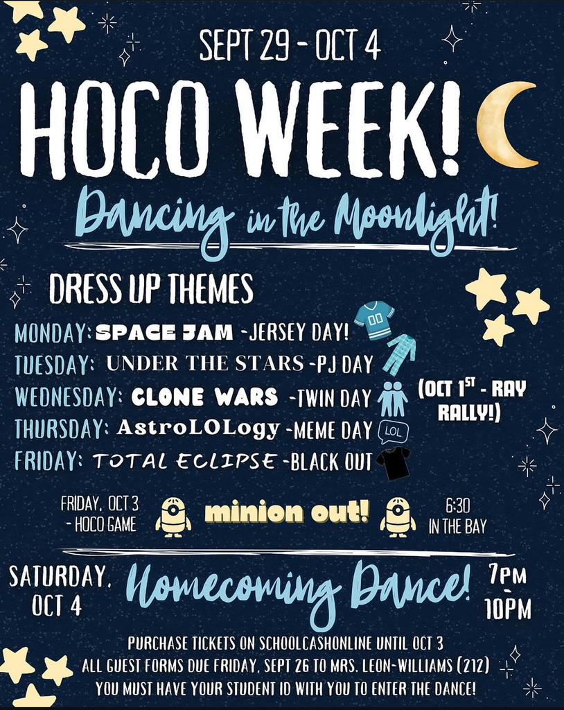 Homecoming Week, Sept 29 - Oct 4. See post for more details.