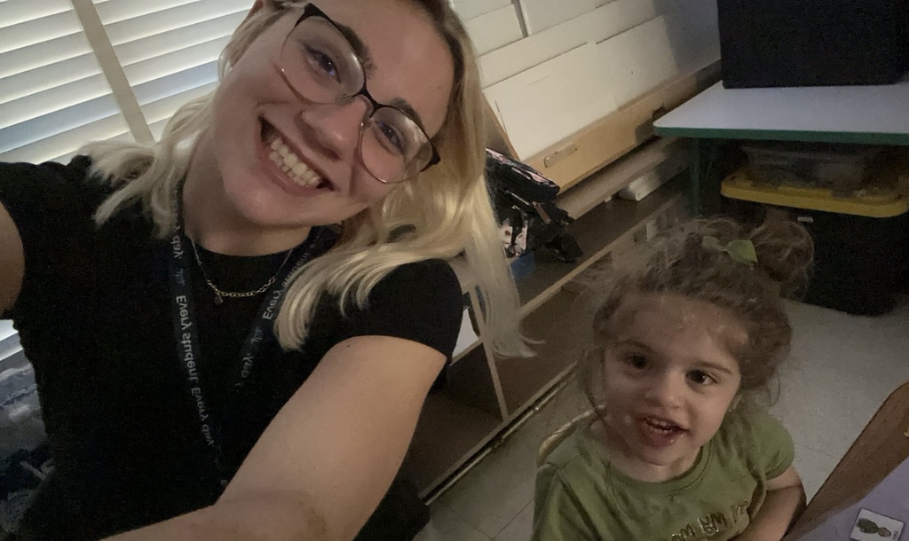 Hannah Alexander and a student