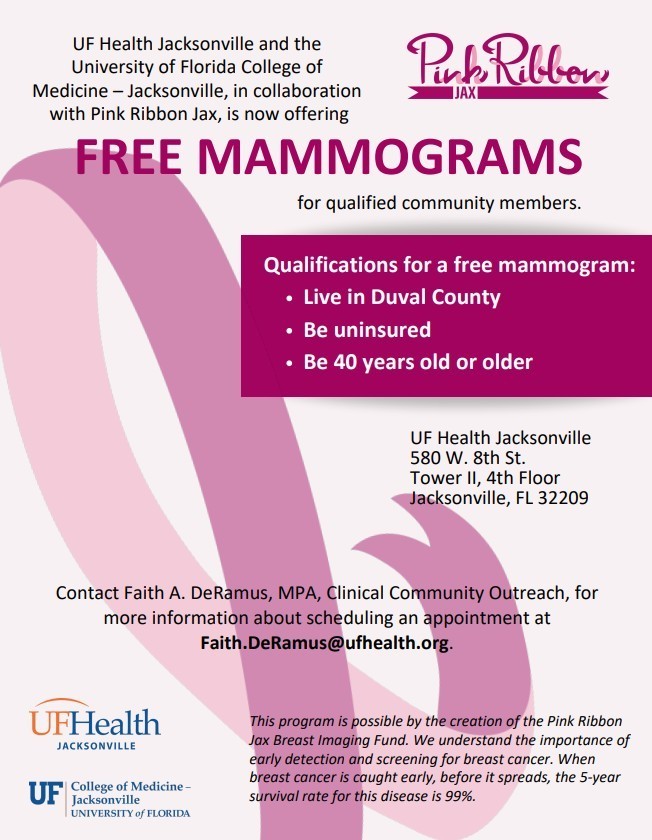 Pink Ribbon Jax- Free Mammograms
