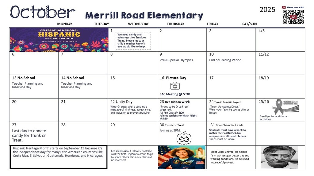 October Calendar 