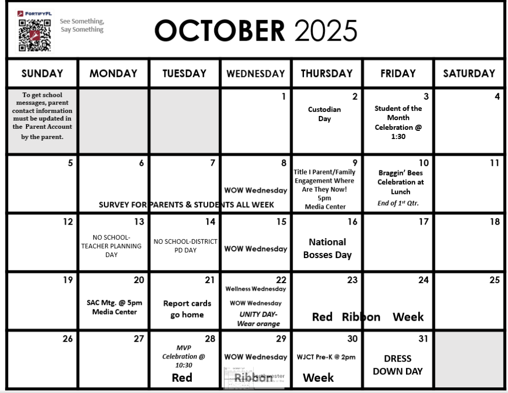 October Calendar