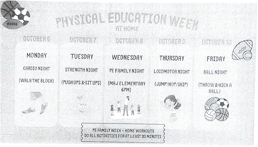 Physical Education Week activities for at home.