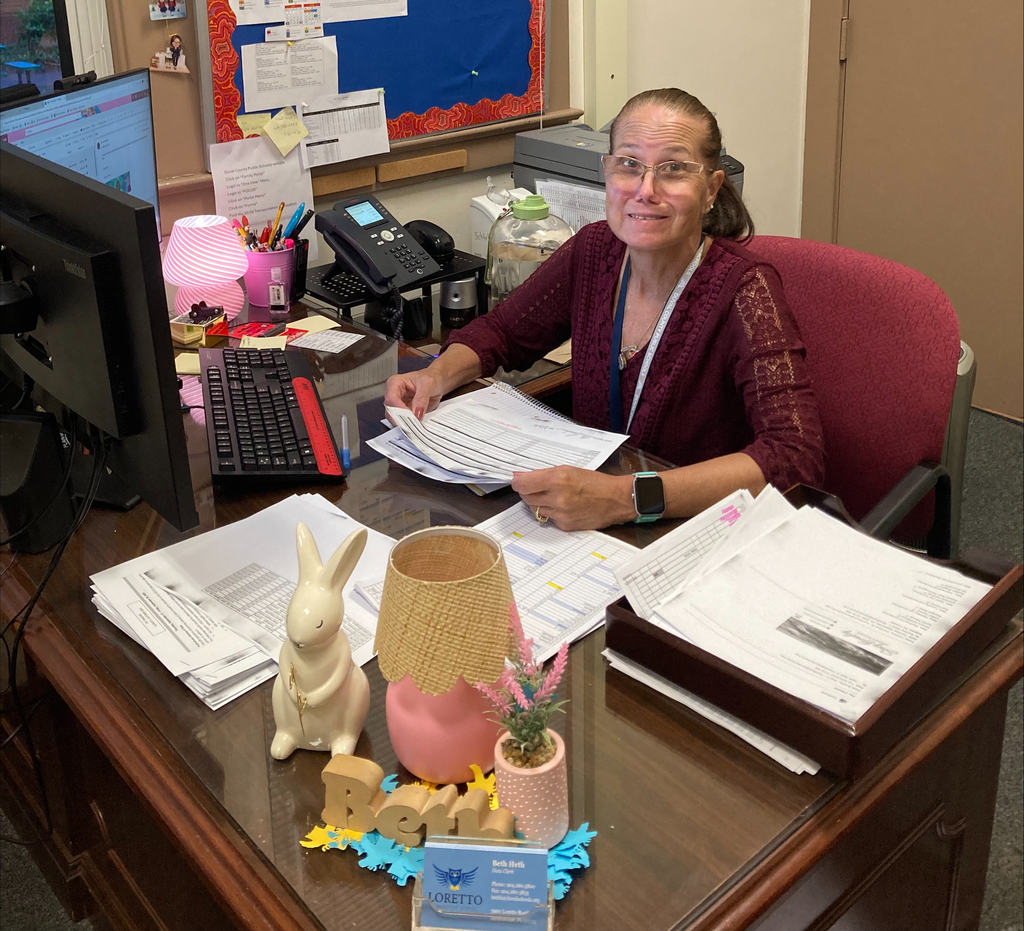 Loretto Elementary School Data Clerk Beth Heth