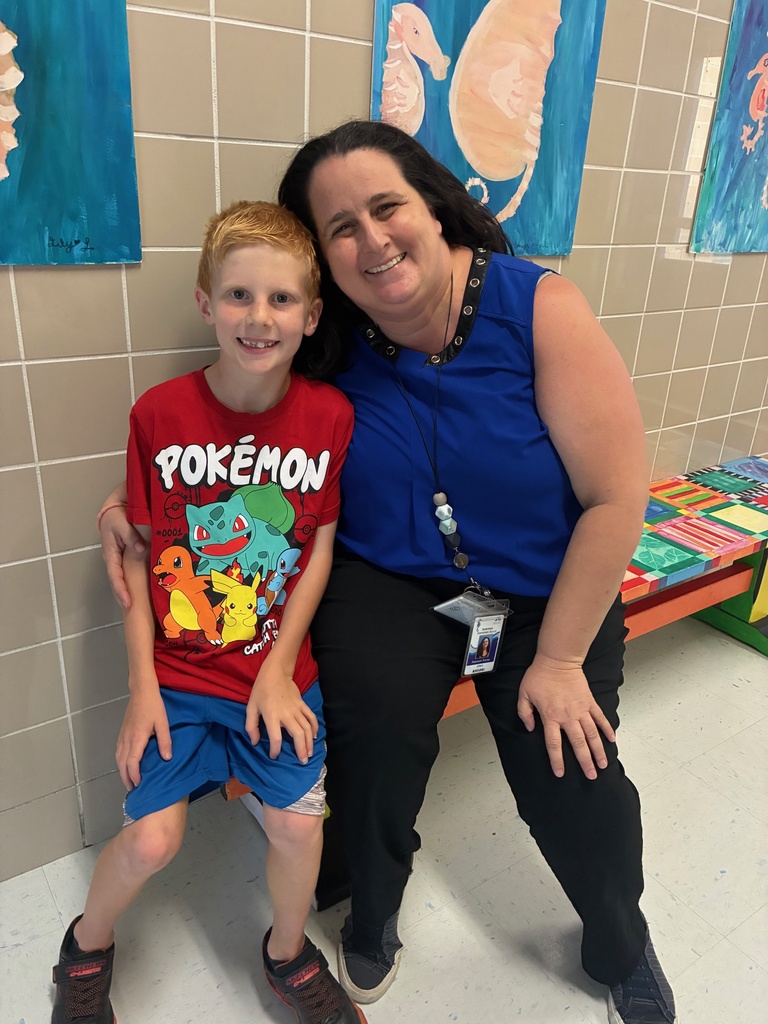 Seabreeze Elem Teacher Rebekah Romer and a student