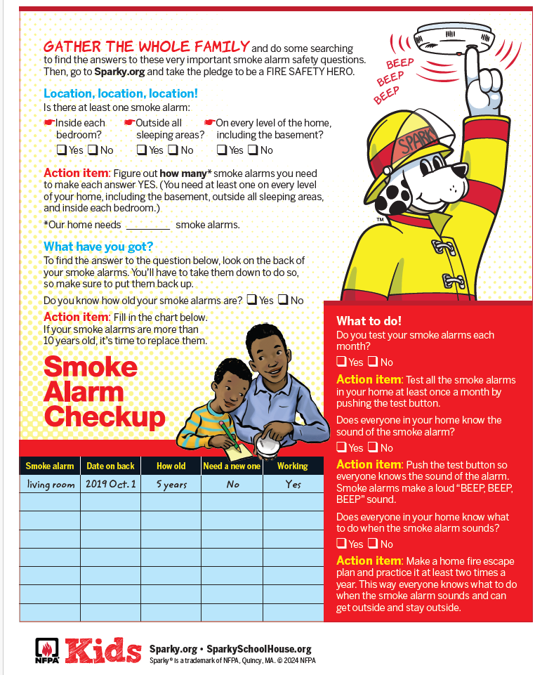 Fire Safety Family Checklist