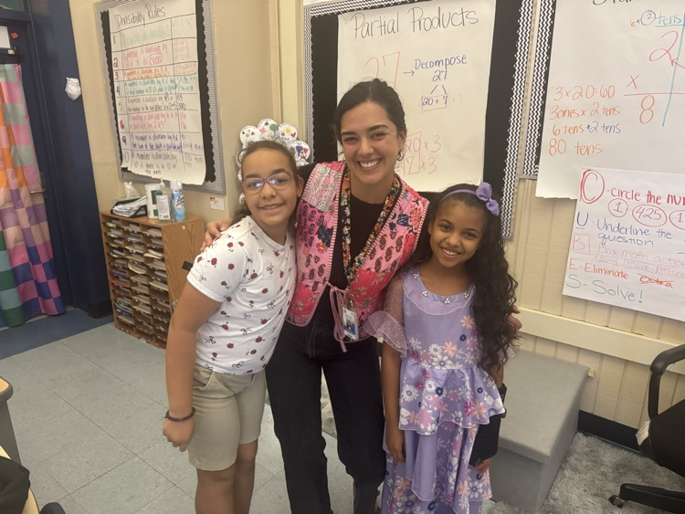 teacher and student and their floral outfits