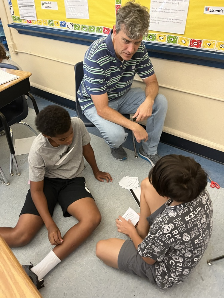 students working with Mr Hodgson