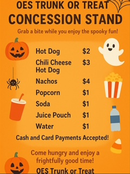 Concession Stand List of Food and Prices