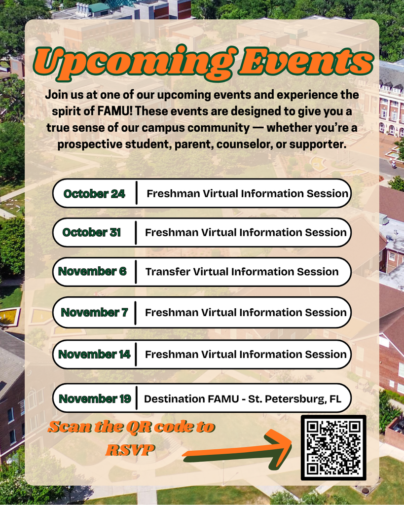 FAMU Upcoming Events. See post for details.