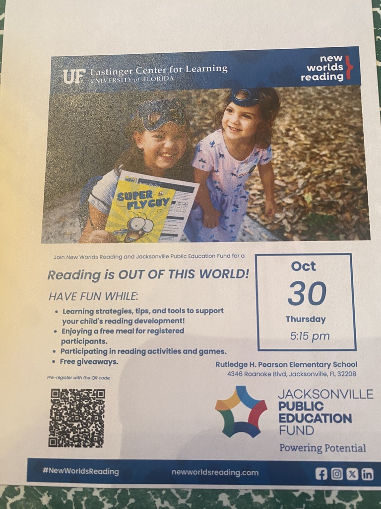 PreK-3rd Grade Literacy Event on Thursday, October 30th at 5:15pm in the Media Center. There is a QR Code to pre-register or feel free to come in!