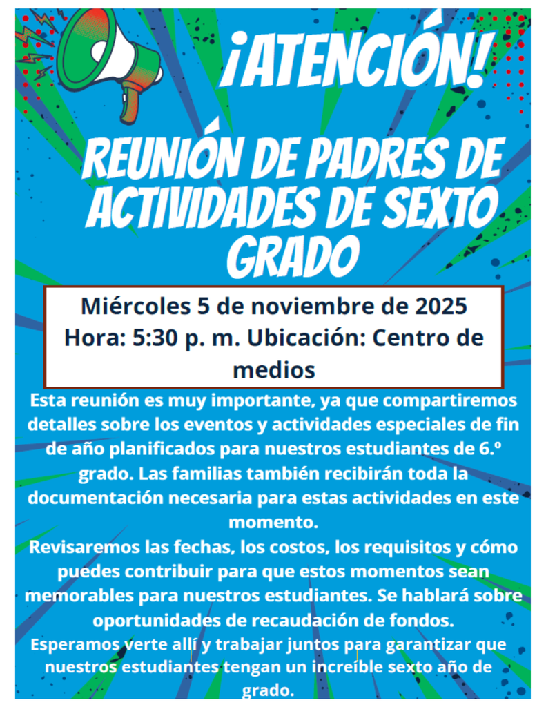 6th grade Parent Meeting