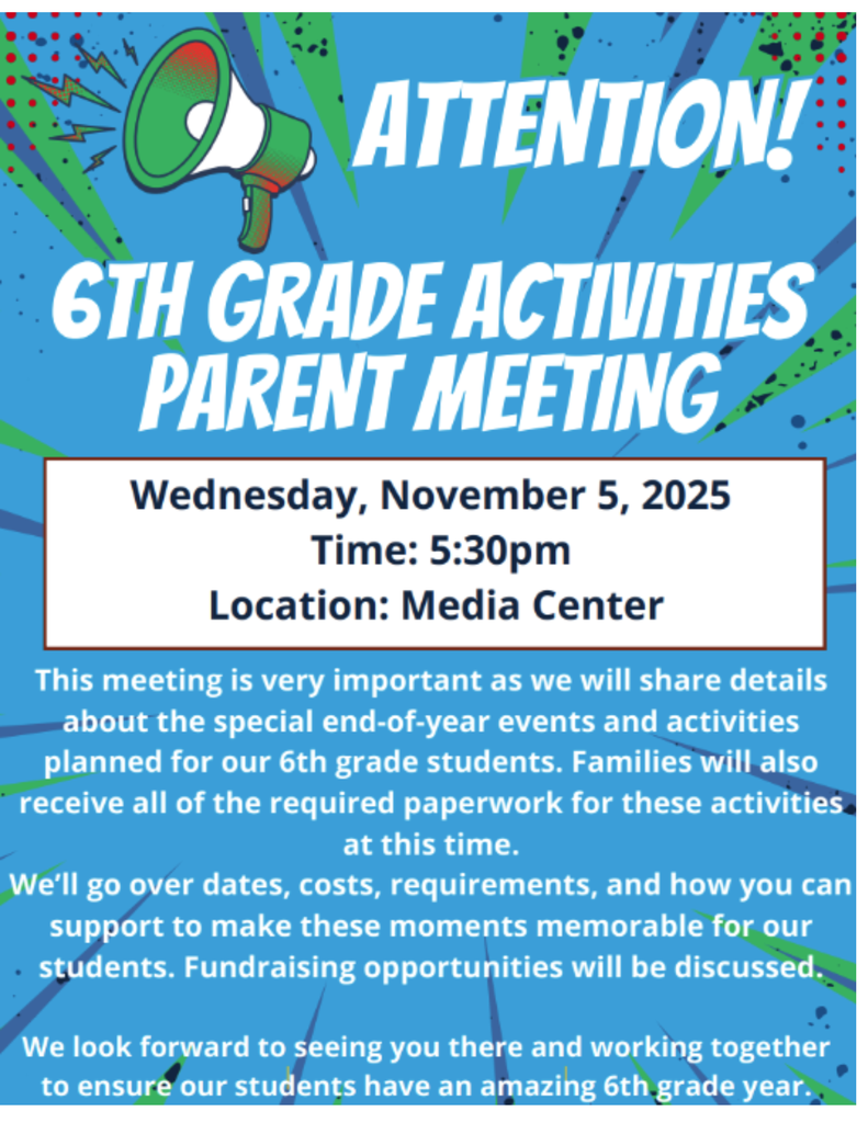 6th grade Parent Meeting