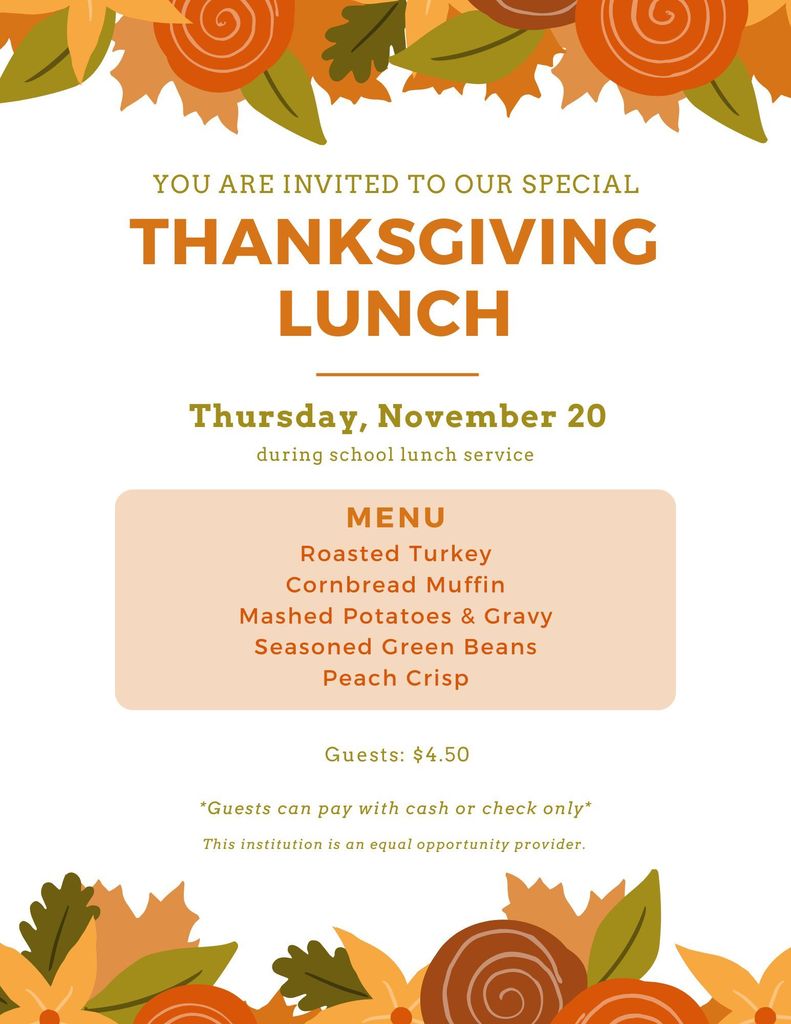 Thanksgiving Luncheon Thursday, November 20, 2025