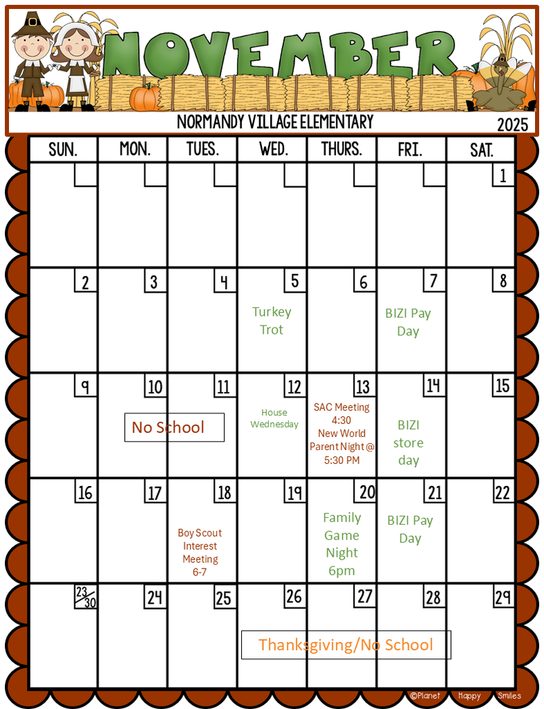 November calendar