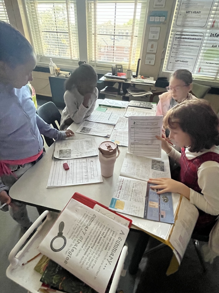 Students discussing the text