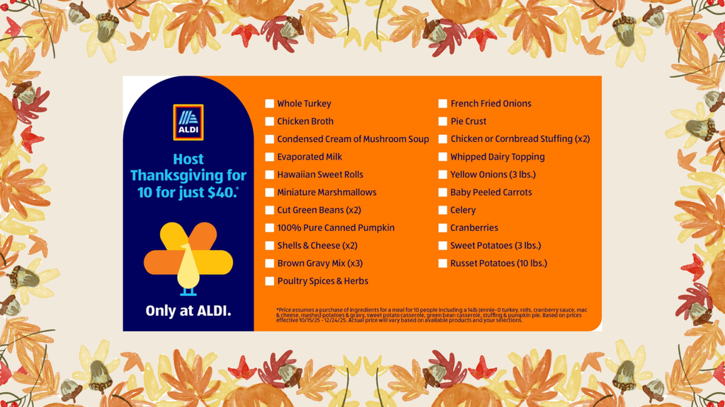 Aldi advertisement with items that are ten for forty dollars