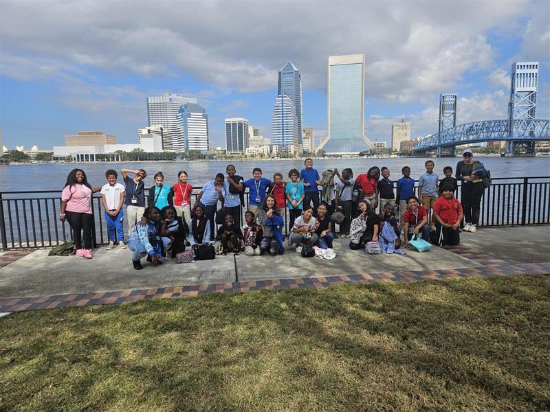class in front of river