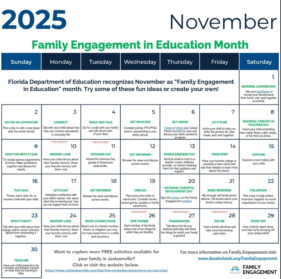 Family Engagement Calendar
