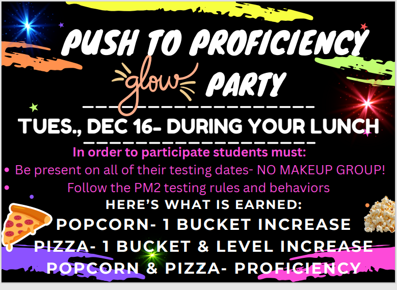 Push to Proficiency glow Party!