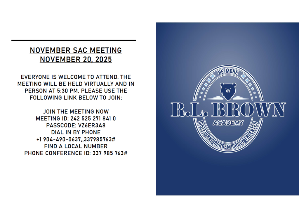 Please join us for our November SAC Meeting!