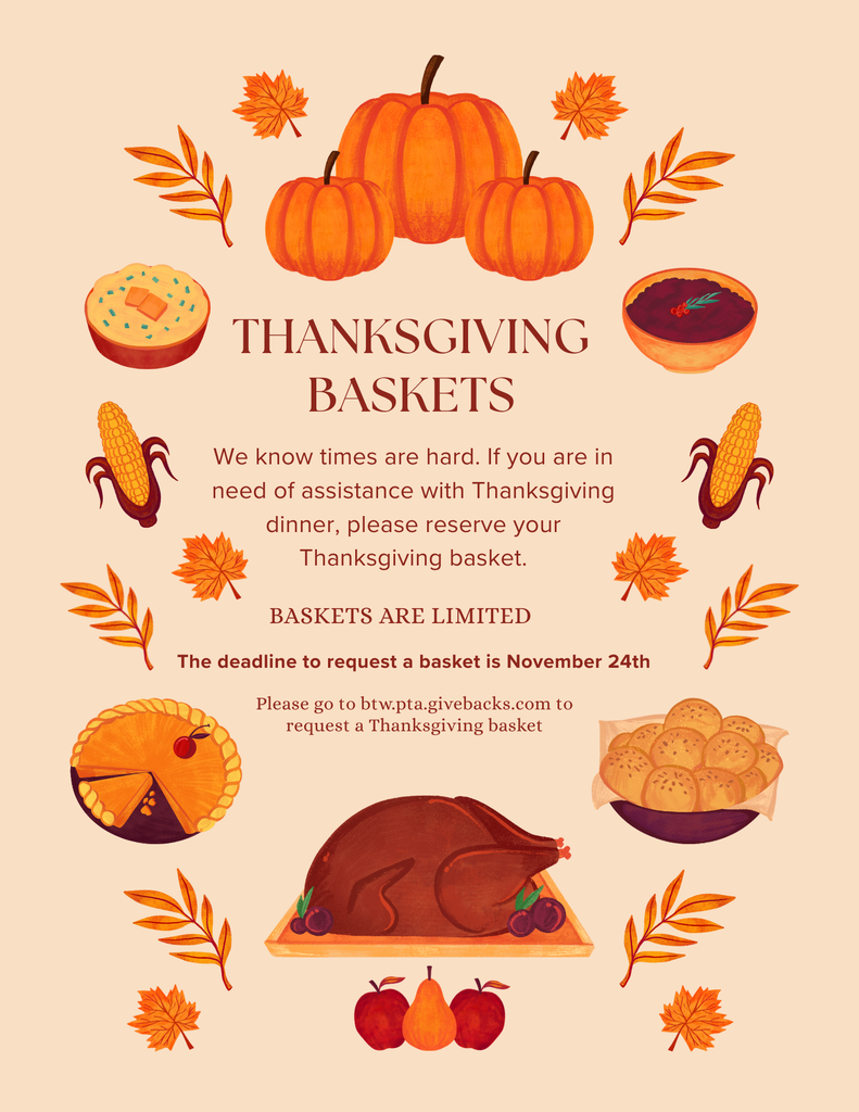 Thanksgiving Baskets; We know times are hard. If you are in need of assistance with Thanksgiving dinner, please reserve your Thanksgiving basket.