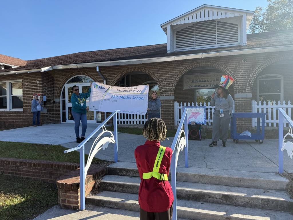 People gathered outside of school