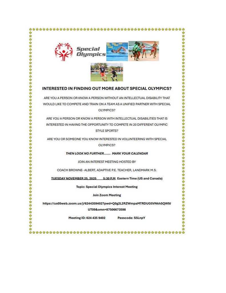 Special Olympics Interest Meeting