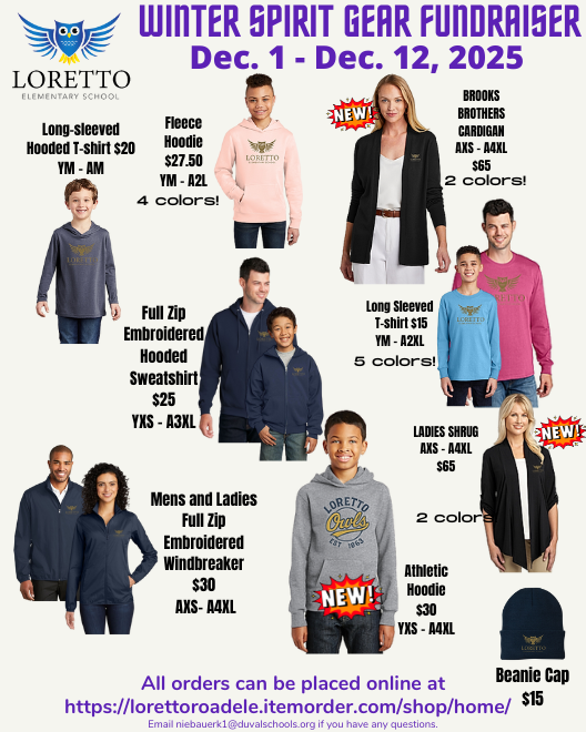 winter gear fundraiser flyer