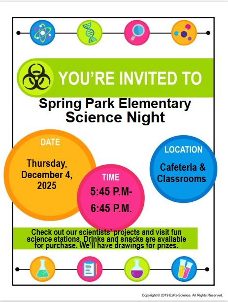 Science Fair Night 2025 flyer
