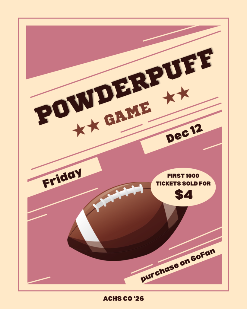 Powderpuff Game. Friday December 12th. $4 tickets on GoFan. First 1000 students only.