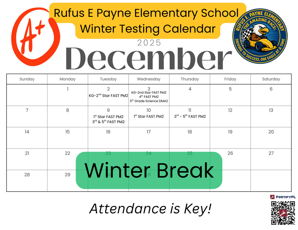 Updated Testing Calendar