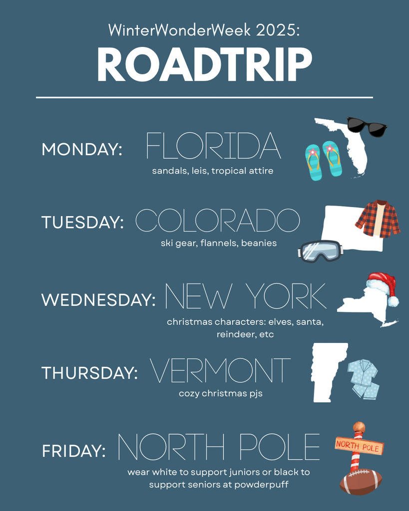 Winter Wonder Week 2025 Dress Up Themes. See post for more details.