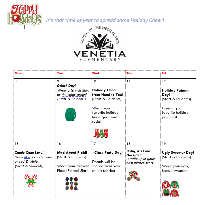 Holiday Cheer Calendar  2025 