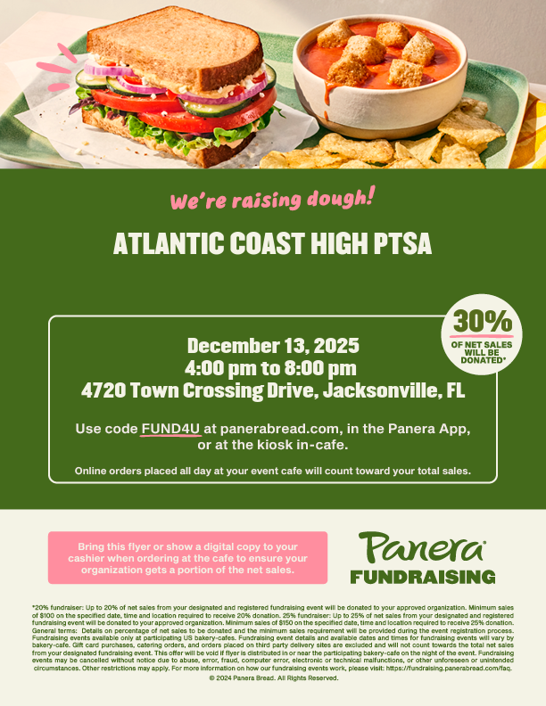 Panera Bread at Town Center PTSA Fundraiser 12/13. See post for more details.