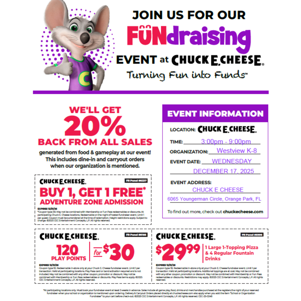 Chuck E. Cheese Night
