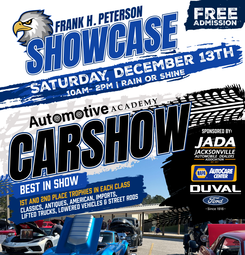 Career Academy Showcase and Car Show Flyer and QR Code